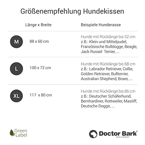Doctor Bark Hundekissen Große Hunde Waschbar - Hundebett Weich Flauschig - Strapazierfähiges Kuscheliges Liegekissen - GreenLabel (L - 100x72 cm, Grau)