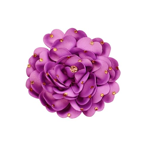 Image of CSIYANJRY99 Dainty Feather & Rose Flower Large Brooch Lapel Pins Delicate Elegant Handmade Flower Brooches Pin Classic for Wedding Party Dance Banquet for Women Dress Suit Ceremony Clothes Accessories Jewelry Valentine's Day Gifts
