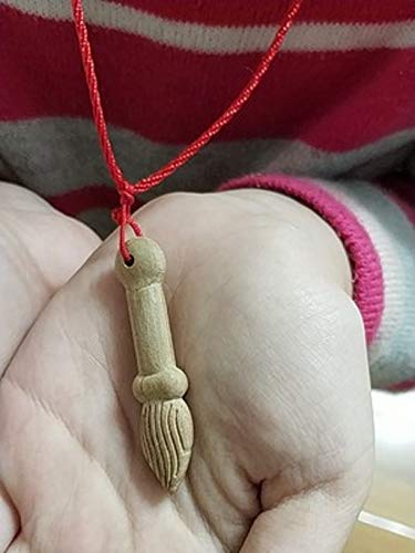WellieSTR 11 Stlye Feng Shui Protection Amulet - Mini Peach Wood Sword,Knife, Axe, and Pen Pendant (Basic) 护身符 桃木剑 辟邪 转运 学习 (Baby Children's Portable Necklace Pendant)4
