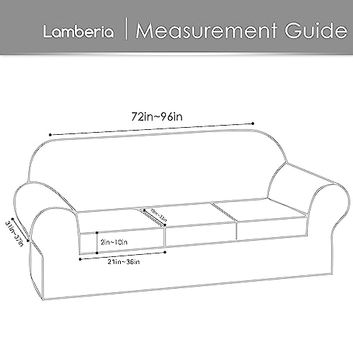 Lamberia High Stretch Sofa Cover For 3 Cushion Couch 4 Pieces Thick &Washable Plush Velvet Sofa Slipcover Couch Cover Furniture Protector For Dogs,Pets&Kids(Sofa-L,Grey) #TOP5