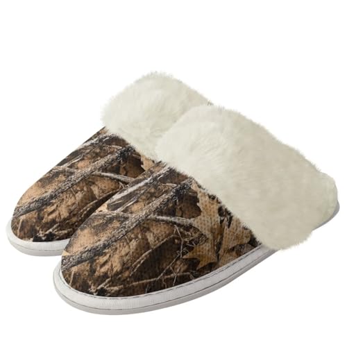 Women's Plush Fuzzy Slip on Indoor Outdoor Winter House Slippers Comfy Warm Fluffy Shoes Size 5-142