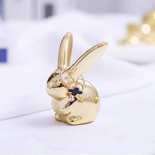 うさぎ 干支オブジェ 置物 ゴールド 金 風水 開運 アクセサリースタンド 約5cm×約6cm