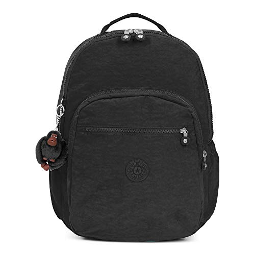 Kipling womens Seoul Go XL Backpack, Padded, Adustable Backpack Straps, Zip Closure, black tonal, One Size