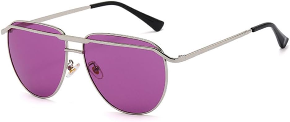 Retro Oversized Metal Double Bridges Pilot Sunglasses Women Fashion Clear Gradient Mirror Shades UV400 Men Sun Glasses