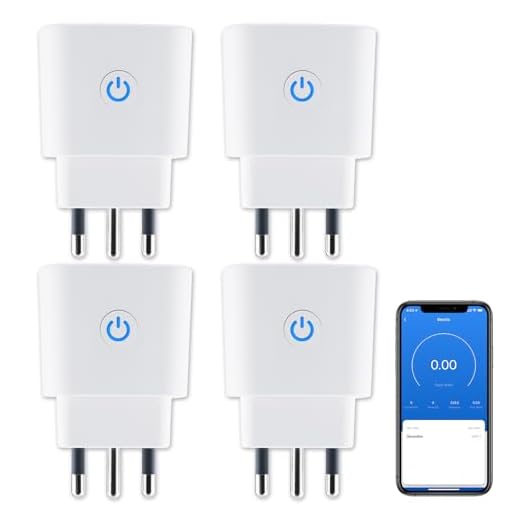 Presa Wifi Italiana 16A, Monitoraggio energetico Intelligente Smart Plug, Protezione Sovraccarico, Timer e Regolazione del Programma, Compatibile con Alexa & Google Home, 4 Pezzi