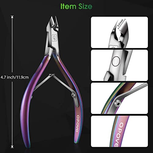 Cuticle Trimmer Cuticle Nippers Clippers Stainless Steel Hangnail Remover Extremely Sharp Cutter Pedicure Manicure Tool, Opove X7 Rainbow Gradient #TOP3