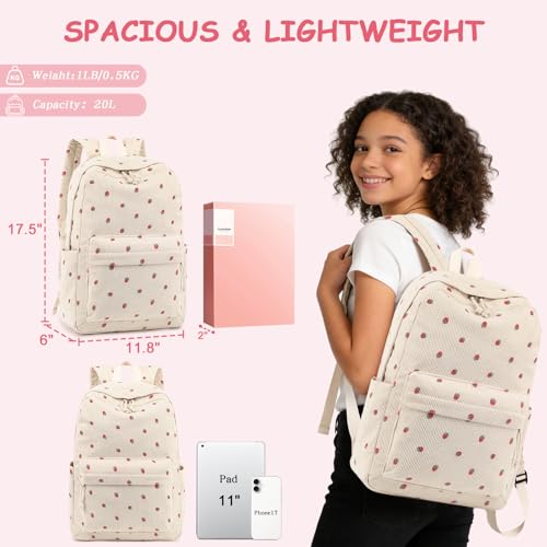Bluboon Corduroy Laptop Bookbag for Girls