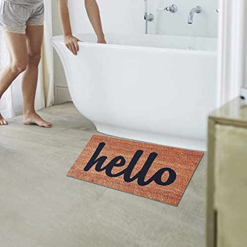 plplaaobo Tapete de porta Hello Letter Padrão Impresso Capacho Antiderrapante Absorvente de Água Fác