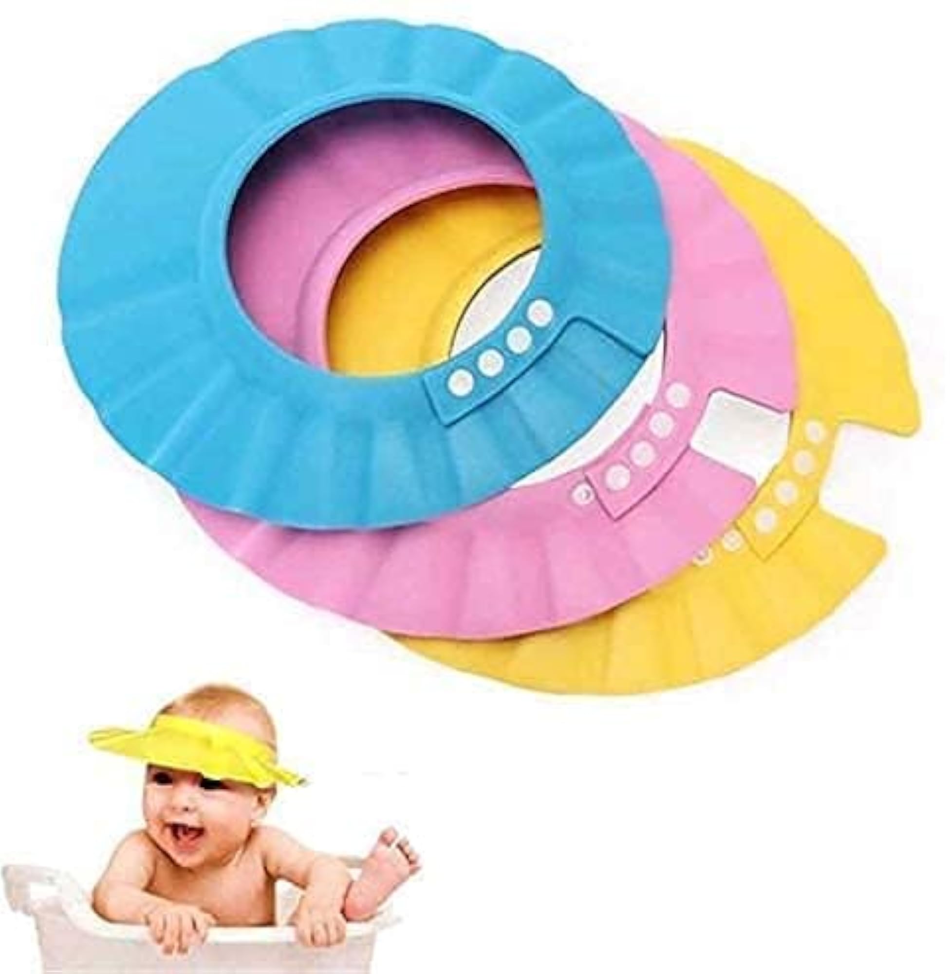 Toddler Bath Cap for Eye and Ear Protection