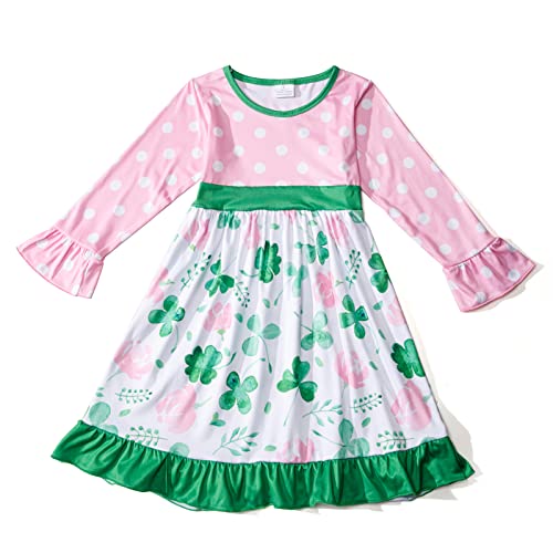 Girl's Dress - Green Shamrock Dress for Toddler and Little Girls