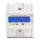 Savieva LCD Digitaler Drehstromzähler, Digital 3-Phasen 4-Draht Elektrizitätszähler Unterstromzähler Stromzähler 3x230/400V 5(80)A Energiemessgerät für DIN Hutschiene