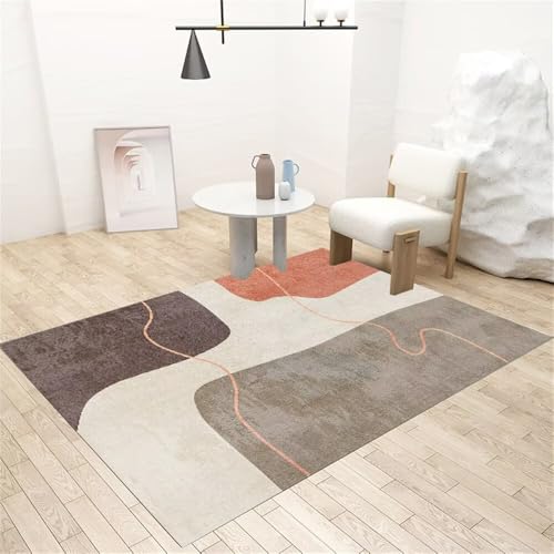 Tapis salon pas cher moderne gris 200x250cm avec design minimaliste antidérapant