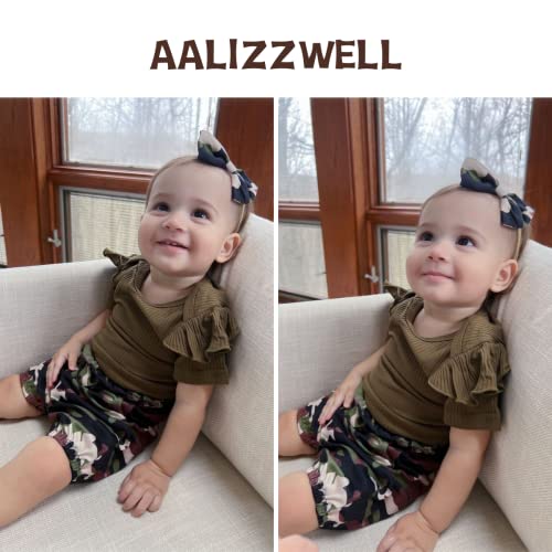 Image of Aalizzwell Baby Girls Ribbed Bodysuit Bloomer Shorts Outfits Summer Clothes