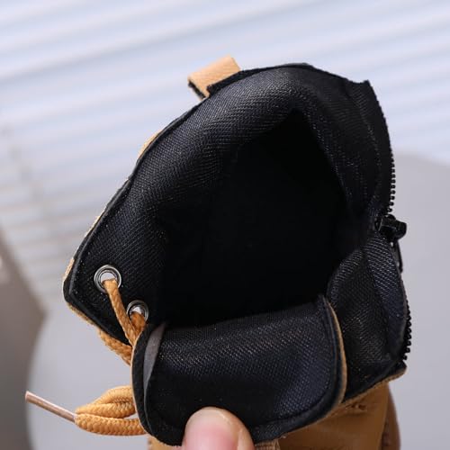 IWIHMIV Toddler Winter Shoes Girls Snow Boots Toddler Ankle Boots Boys Girls Leather Lace-Up Side Zipper Riding Winter Boots3