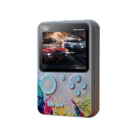 Consola de jogos portátil,Console de jogo portátil com tela colorida de 3,0 "G5 com 500 consoles de jogos portáteis retro de 1000mAh bateria recarregável