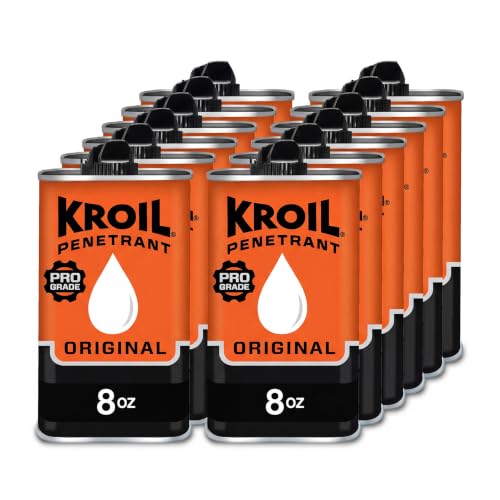 Kroil Original Penetrant - Rust Penetrating Lubricant - Corrosion Inhibitor Oil for Chains, Hinges &amp; Stuck Metal Parts - Home &amp; Industrial Use - Drip Can - 8 oz - 12 Pack (AZKL081C12)