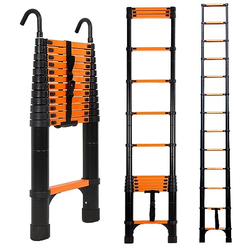 FEETE 12.5FT Telescoping Ladder, Aluminum Lightweight Extension Ladder