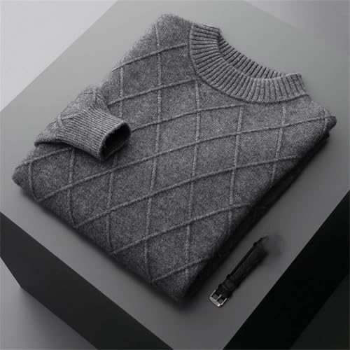 Men’S Thick Crew Neck Wool Sweater Soft Warm Comfortable Pullover Long Sleeve Casual Solid Color Jumper4