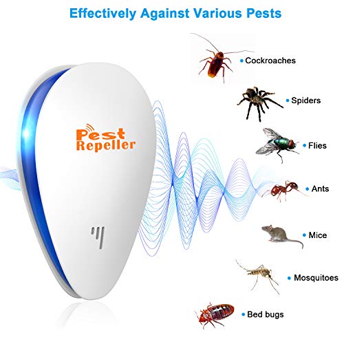 Ultrasonic Pest Repeller 6 Packs, Upgraded Ultrasonic Repellent Indoor For Rodent, Bugs, Mouse, Roach, Mosquito, Spider, Non-Toxic, Humans & Pets Safe #TOP2