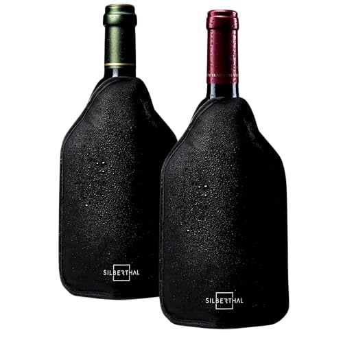 SILBERTHAL Set 2 Enfriadores de vino   Flexible e impermeable   Dura horas   Funda para botellas de vino congelador