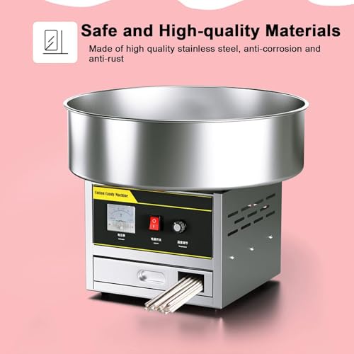 Amhuui Elektrische Zuckerwattemaschine, 1200W Edelstahl Zuckerwattemaschine, Mit 18-Zoll-Edelstahlschüssel, Elektrische Zuckerwattemaschine, Perfekt Für Zuhause, Kindergeburtstag, Familienfeier – Bild 3