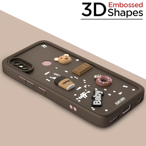Image of Pikkme Back Cover for Redmi Note 5 Pro | Cute Fun Cartoon 3D Bear Silicone Full Body Protection Bumper Cover (Brown)
