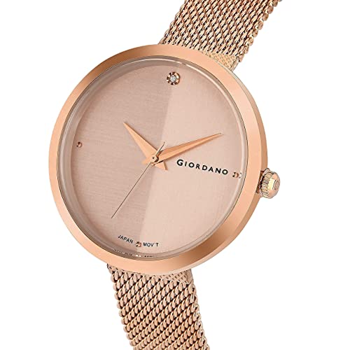 Image of Giordano Eleganza Collection Analog Wrist Watch for Women with Color Variant, Stylish Wired Metal Mesh Band| Ladies | Girls to Compliment Your Look | Ideal Gift for Female - GD-4062