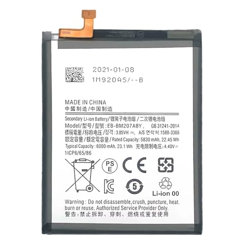 TODOBARATO 24HORAS Bateria EB-BM207ABY para Samsung Galaxy M30S M307 M20 M30 M21 M31 M31S 6000 mAh