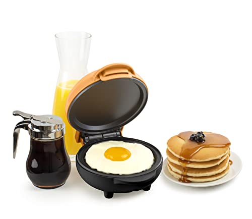 Image of Nostalgia MyMini Personal Electric Griddle, Nonstick Griddle Perfect for Keto & Low-Carb Diets, Eggs, Omelets, Pancakes, Breakfast Sandwiches, Orange