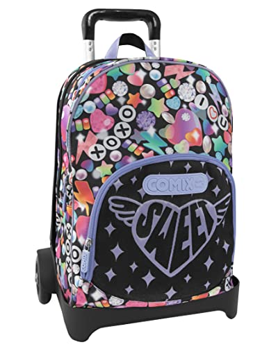 PER IL TUO BACK TO SCHOOL: Zaino dotato di supporto trolley con manico, vano portaoggetti centrale a cerniera, utile per riporre il materiale scolastico e ulteriore tasca a zip, con etichetta porta-nome interna per personalizzare il tuo zaino. Arricchito con accessori in poliestere lucido con stampa, dettagli in rete e logo su pach ricamato. Il manico del trolley è caratterizzato da una doppia barra telescopica in alluminio con altezza regolabile.