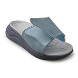 Vogana Diabetic Slide Sandals for Women with Adjustable Width Orthopedic for Swollen Feet Blue