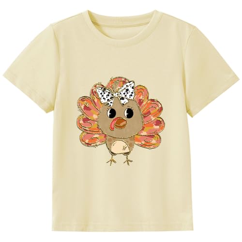 Toddler Boy Thanksgiving Shirt Kids Boys Girls Funny Turkey T-Shirt Pumpkin Season Clothes Tee Tops 2-7 Years