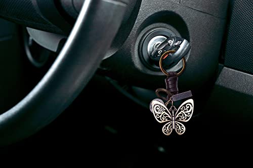 Aupra Gold Butterfly Women Keychain Gift Lady Girl Leather Keyring Mum Surprise Addition Keys Present #TOP1