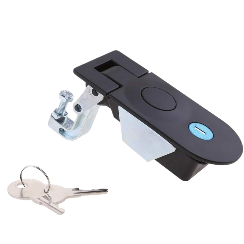 Push Button Compression Lock Latch, Flush Mount Toolbox Lock for Trailers, Campers, and Caravans, Anti-Theft Design(Black)