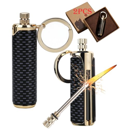 Lot de 2 briquets à allumettes permanentes for Le Camping, allumettes réutilisables, Allume-feu à Silex Permanent for la Survie en Plein air, for Hommes(B)