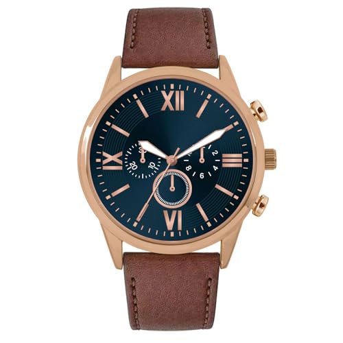 Imagen de NUOVO Reloj clásico para hombre con correa de cuero Reloj de cuarzo clásico moderno Fácil de leer Para hombre de negocios y casual Minimalista