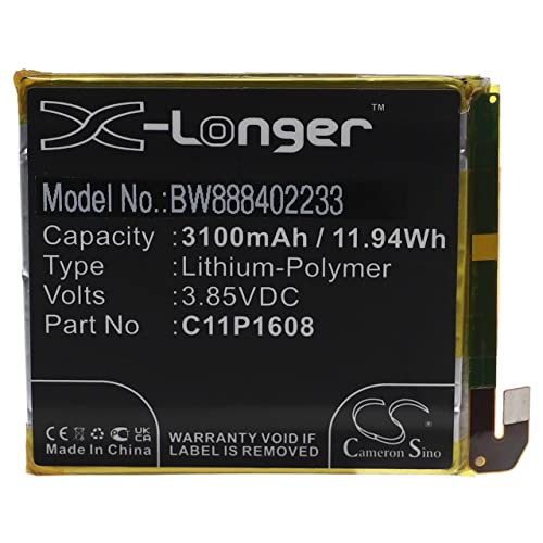 vhbw batteria compatibile con Asus ZenFone AR A002A, V570KL, ZS571KL smartphone cellulare (3100mAh, 3,85V, Li-Poly)