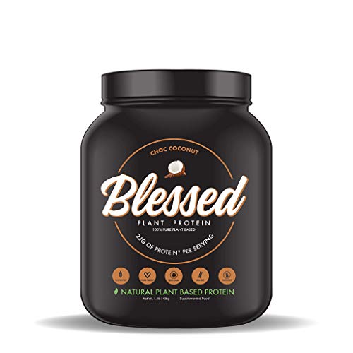 Blessed Vegan Protein Powder - Plant Based Protein Powder Meal Replacement Protein Shake - 23g of Pea Protein Powder, Dairy Free, Gluten Free, Soy Free, No Sugar Added, 15 Servings (Chocolate Coconut)