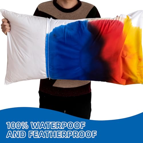 Avarno 04 4 Pack Waterproof Pillow Protectors With Zipper Standard Size Zippered Pillow Case Protectors Hypoallergenic Bed Pillow Covers Encasement Smooth Downproof Feather Proof Machine Washable thumb #1