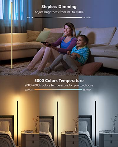Vocolinc Smart Led Floor Lamp, Modern Floor Lamp With Voice Control, 16 Million Colors, Multiple Colors Temperature, Corner Lamp With Music Modes,Work With Apple Home Homekit Alexa Google #TOP4