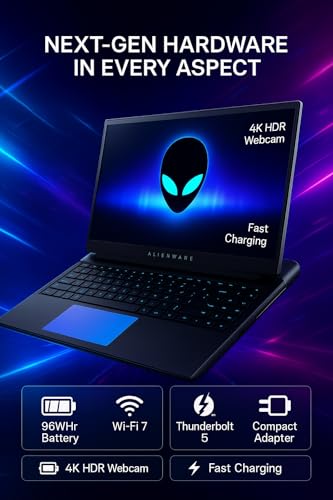 Image of Alienware 18 Area-51 Gaming Laptop 2025 - NVIDIA RTX 5080 16GB GDDR7, Intel Ultra 9 275HX (Up to 5.4GHz), 18 inch 2.5K QHD+ 300Hz, Backlit KB, Win 11 Pro, w /Accessories (32GB DDR5 RAM, 1TB SSD)