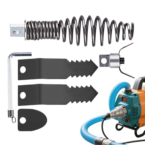 manhegari Punta a coclea per trapano, testa di taglio per scarico di tubazioni, strumento idraulico con chiave per riparazione e manutenzione domestica, bagno e cucina