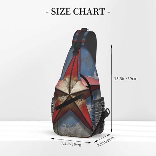 Bolso cruzado American Wastern Texas Star para hombre y mujer miniatura 3
