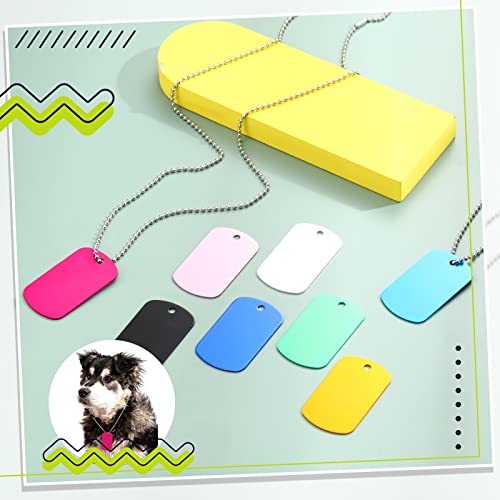 Yinkin YINKIN-TAGS WITH-83 50 Pcs Blank Dog Tags Aluminum Tags Colorful Blank Pet Id Tag Rectangle Metal Stamping Tags thumb #3