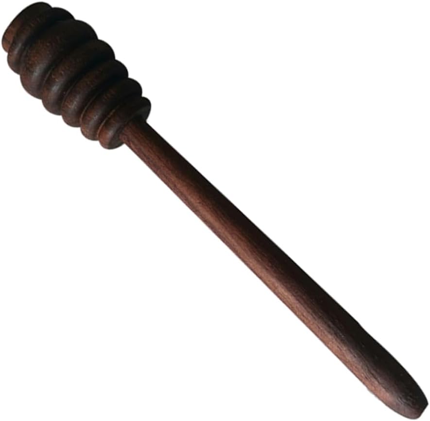 Wood Honey Dipper Stick Natural Wood Honey Stirrer Deep Grooves for Easy Dispensing for Jam and Washable