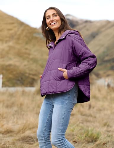 Yidarer Women's Lightweight Pullover Puffer Jacket Hooded Oversized Warm Quilted Padded Hoodies Coat3