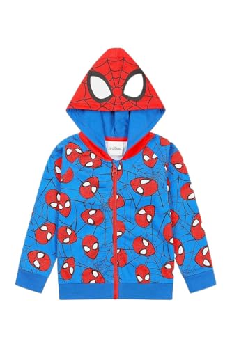 Marvel Spiderman Zipped Hoodie Boys Girls Cotton Kids Zip Hoody (5-6 Years) Blue