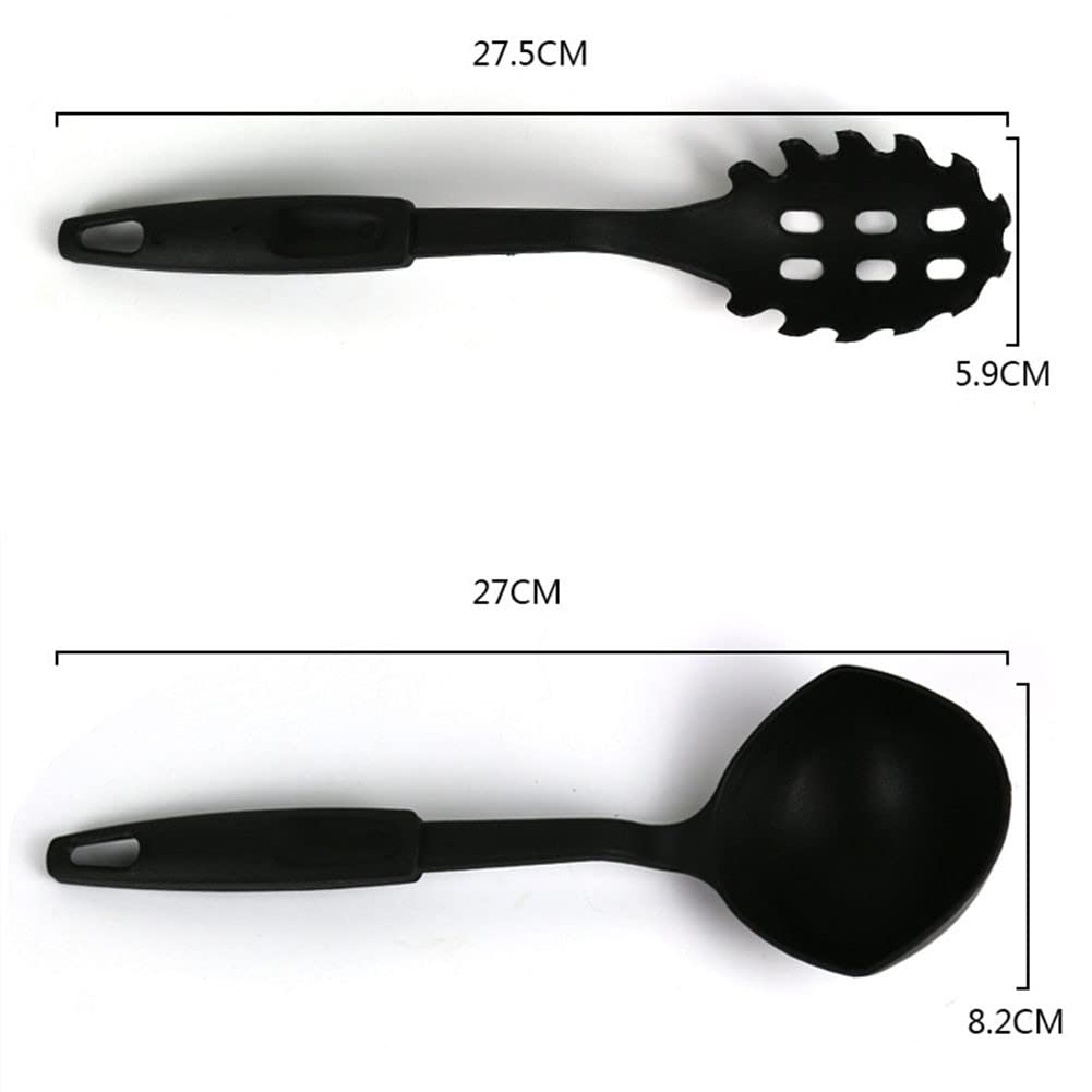Pentole 6Pcs Set di Utensili da Cucina, Spatola a Manico Lungo Cucchiaio da Zuppa Pennello Mestolo Scolapasta for Pasta Gadget da Cucina Antiaderenti Set di Utensili da Cucina