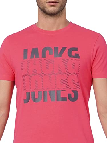 Image of JACK & JONES Men's Cotton Printed Slim Fit T-Shirt