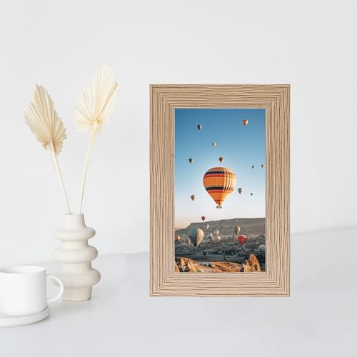 Image of JCJMY 3x5 Picture Frame for Tabletop, 3 x 5 Photo Frame with Shatter Resistant Plexiglass, Sturdy 3 by 5 Poster Frame, Rustic Brown
